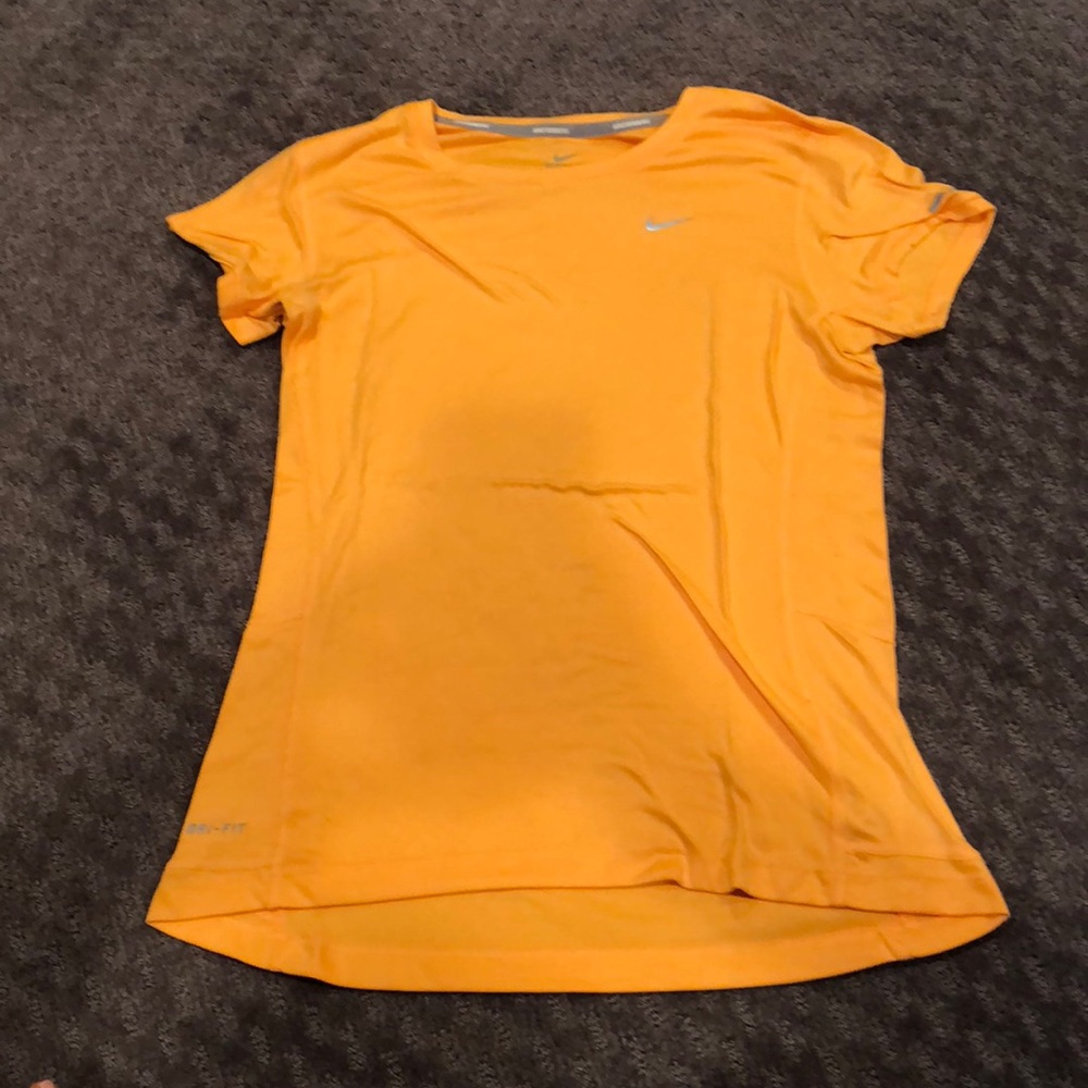 NIKE neon orange dri fit tee